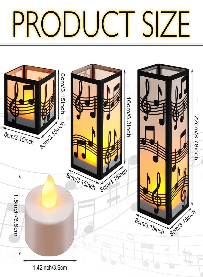 Rossesay 24 Pcs Music Centerpieces for Table 3 Size Music Note Paper Lantern Boxes Table Ideas Decorations for Musical Room Party Decorations Wedding Birthday (Classic) - Image 2