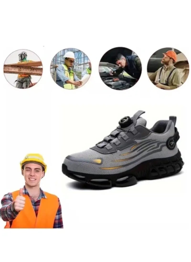 Verci Unisex Professional Steel Toe Puncture Proof Work Boots Comfy Non Slip Cushioned Shock Absorption Safety Shoes Men's Outdoor Footwear (41 EUR)  - Image 1