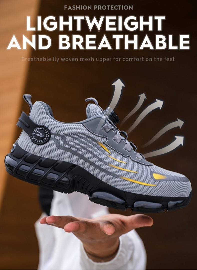 Unisex Professional Steel Toe Puncture Proof Work Boots Comfy Non Slip Cushioned Shock Absorption Safety Shoes Men's Outdoor Footwear (41 EUR)