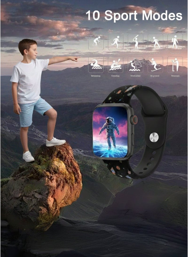 Wisme X67 mini Kids Smart Watch with FreeFit App – AMOLED Display, GPS Tracking, Health Monitor, Multi Sports Modes, Long Battery Life, 3 Adjustable Silicone Straps, Colorful & Black Design for Boys - Image 2