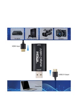 Ntech NTECH Audio Video Game Capture Card HDMI to USB 2.0 1080p Video Recorder Live Streaming For Gaming/Streaming/Teaching/Video Conference Compact HDMI Video Capture Device  - Black  - Image 3