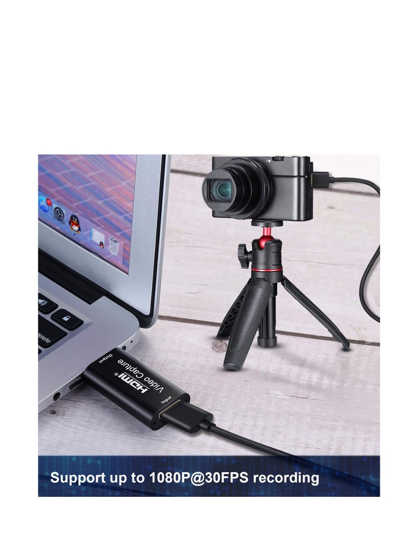 Ntech NTECH Audio Video Game Capture Card HDMI to USB 2.0 1080p Video Recorder Live Streaming For Gaming/Streaming/Teaching/Video Conference Compact HDMI Video Capture Device  - Black  - Image 2