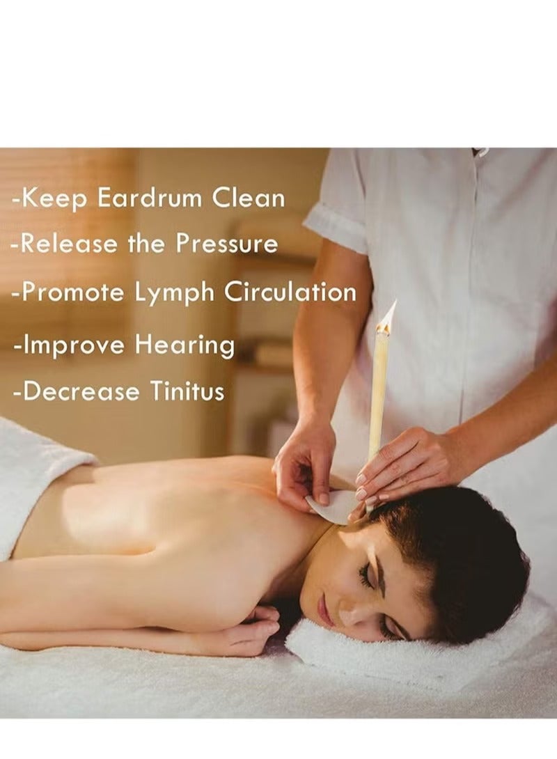 20-Piece Aromatherapy Pure Beeswax Ear Wax Candles With 10-Piece Ear Protective Disks Kit to reduce tinnitus and improve sleep Silver label trumpet ear candle 20 trumpet-shaped with plug 10 pcs assembly support cotton swab 20 - Image 3