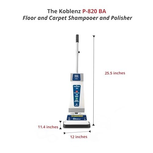Koblenz P-820 BA Carpet Shampooer and Floor Polisher, Floor Scrubber Machine, 3-Speed, Scrubbing Brushes, Polishing Pads, Buffing Pads, Carpet Cleaner Machine, Includes Cleaners, Blue/Gray - Image 2