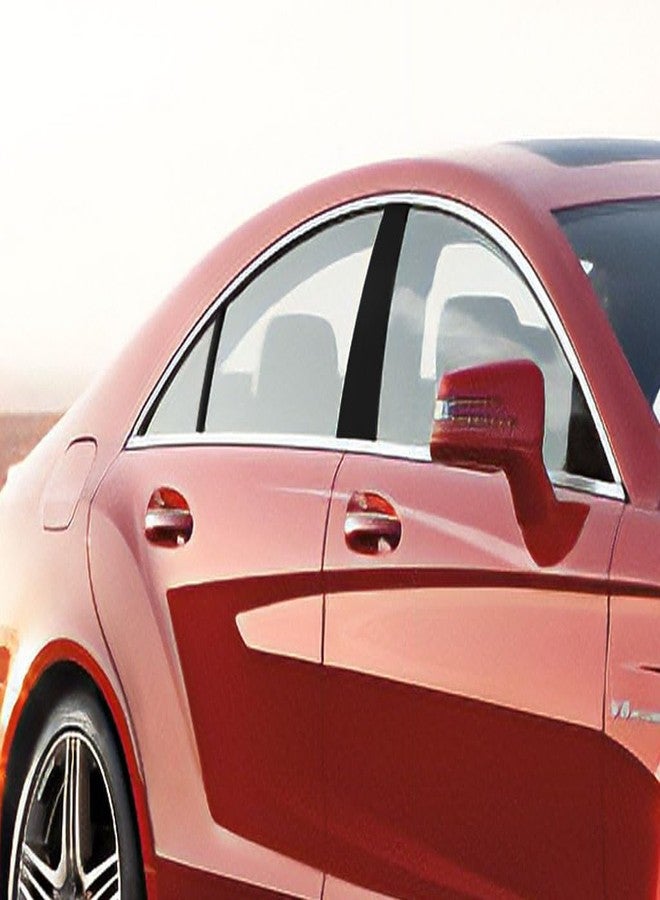 Rvinyl Rtrim Pillar Post Decal Trim Compatible with Mercedes-Benz CLS-Class 2012-2014 (Sedan) - Gloss (Black) - Image 1