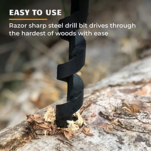 Bushcraft Survival 1.5 Inch Scotch Eye Auger | Manual Hand Wood Auger Drill Bit for Camping & Shelter Building | Heavy Duty Steel Bushcrafting Tools & Backcountry Gear - Image 2