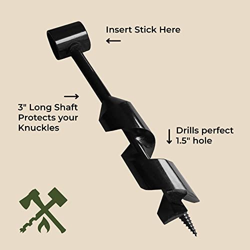 Bushcraft Survival 1.5 Inch Scotch Eye Auger | Manual Hand Wood Auger Drill Bit for Camping & Shelter Building | Heavy Duty Steel Bushcrafting Tools & Backcountry Gear - Image 3