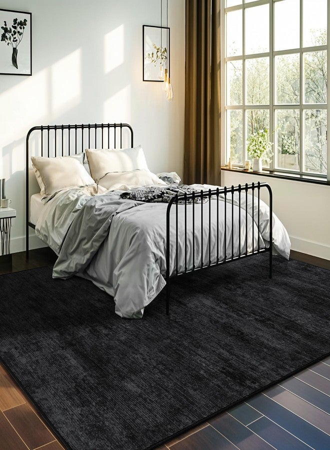 LIANLAM Washable Rug 5x7 Area Rugs for Living Room - Stain Resistant Non-Slip Backing Boho Rug for Bedroom,Durable & Ultra-Thin Vintage Large Area Rug(5x7,Black) - Image 2