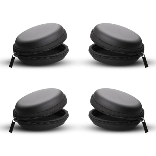 Humble Earphone & Headphone Carrying Case – Compact Storage Pouch for Earphones, Headsets, Pen Drives, SD Cards, Charging Cables – Black, Pack of 4 - Image 1