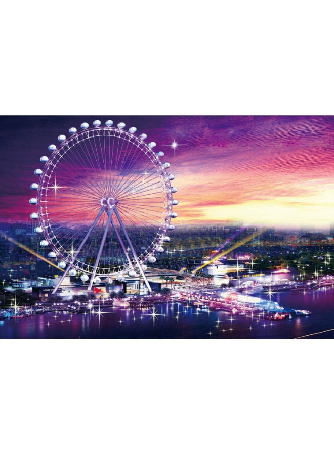 أحجية خشبية فنية من Love Picture 1000 لوحة فنية كرتونية صورة منظر طبيعي ألعاب تعليمية بصعوبة عالية - اللون: 1000 قطعة عجلة فيريس خشبية - Image 1