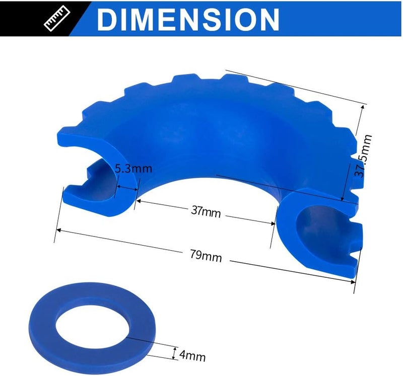 BUNKER INDUST D Ring/Shackle Isolator Kit,1 Pair Blue D-Ring Isolator and 4 Pcs Washers Dring Cover Fit for 3/4" Shackle Hooks 4x4 Off Road Jeep Accessories Protect Your Bumper and Reduce Rattling - Image 3