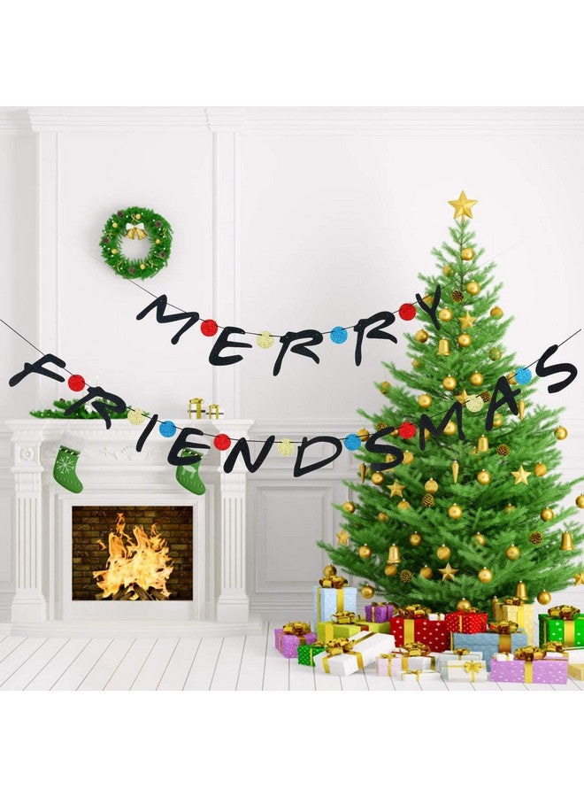 LeeSky Merry Friendsmas Banner Friendsmas Christmas Banner Merry Friendsmas Party Decorations for Friendsmas Christmas Party Decorations, Xmas Holiday Office Home Decor - Image 3