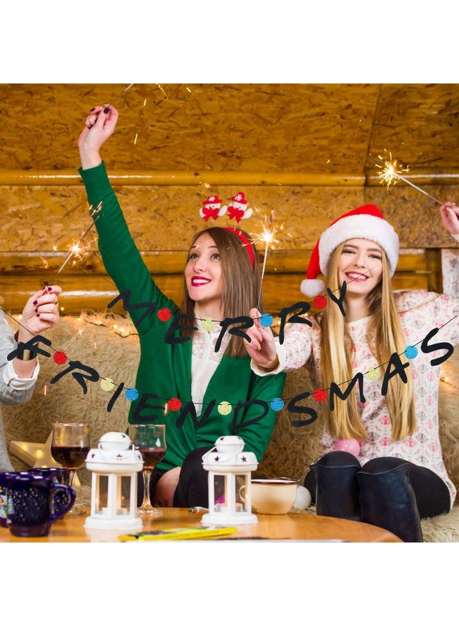 LeeSky Merry Friendsmas Banner Friendsmas Christmas Banner Merry Friendsmas Party Decorations for Friendsmas Christmas Party Decorations, Xmas Holiday Office Home Decor - Image 2