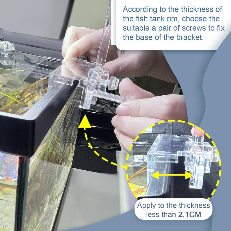 driamor Aquarium Light Riser Adjustable, Clear Acrylic Fish Tank LED Light Stand Aquarium Lamp Holder Bracket Kit 2pcs Transparent Support for Width 2.5-4.4 Inches Light with Extendable Bracket - Image 5