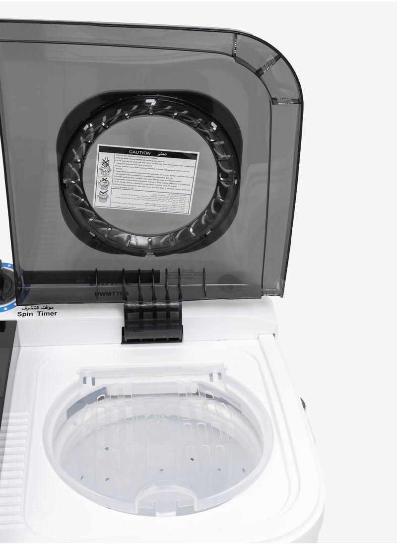 UGINE Ugine, Twin Tub Washing Machine, 7 Kg ,White - UGWTTM7  - Image 3