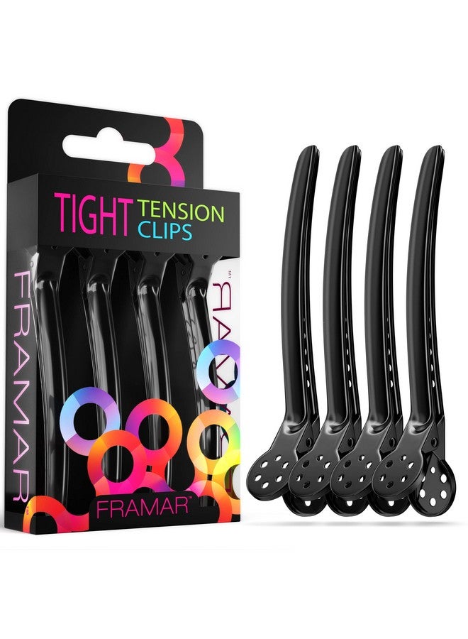 framar Black Tight Tension Clips Set Of 4 Professional Hair Clips Hair Clips For Styling Clips For Hair Metal Hair Clips Extra Tight & Durable - Image 2