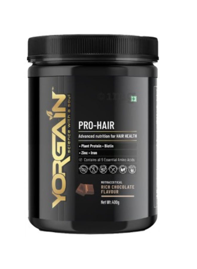 Yorgain Pro-Hair Powder for Hair Health, Rich Chocolate Flavor, 400g