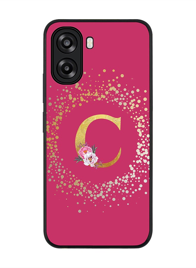Stylizedd For Oppo A6x 5G / A6x 4G Case,Slim fit Camera Protection, Shockproof Thin Phone cover  - Custom Monogram Floral - C ( Deep Pink ) - Image 1