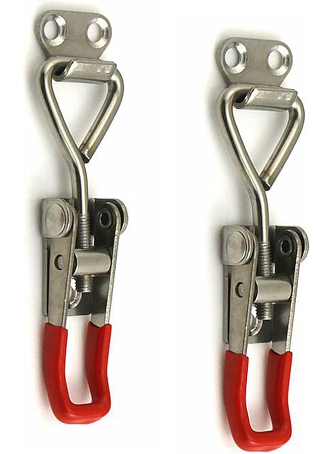 PROMASS 2pcs Toggle Latch Clamp 4001, 304 Stainless Steel Adjustable Hasp，Adjustable Toggle Clamp Latch, Latches Quick Release Hand Tool Toggle Clamp for Smoker Lid Jig, Case Trunk, Door  - Image 1