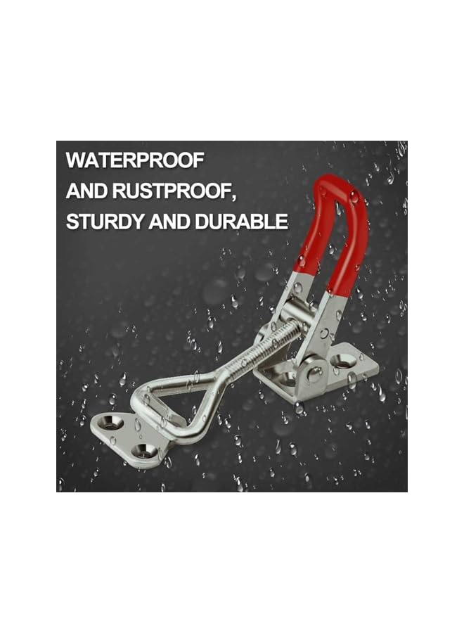 PROMASS 2pcs Toggle Latch Clamp 4001, 304 Stainless Steel Adjustable Hasp，Adjustable Toggle Clamp Latch, Latches Quick Release Hand Tool Toggle Clamp for Smoker Lid Jig, Case Trunk, Door  - Image 5