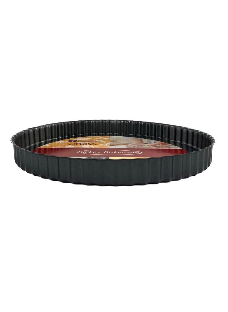 Homemaker - Non-stick Loose Base Quiche-Tart Pan, 28cm x 3cm, Black - Image 1