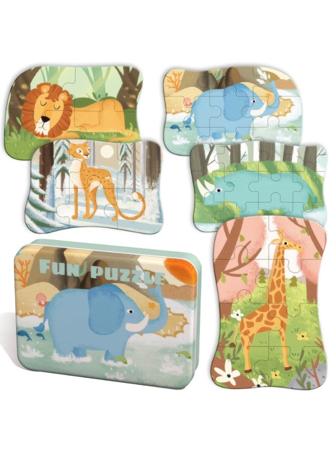  إيسو ألغاز الصور المقطوعة من EYSOO، أحجيات خشبية 5 في 1 للأطفال، 39 قطعة، ألغاز سفر محمولة للأطفال من سن 3 إلى 5 سنوات - Image 1