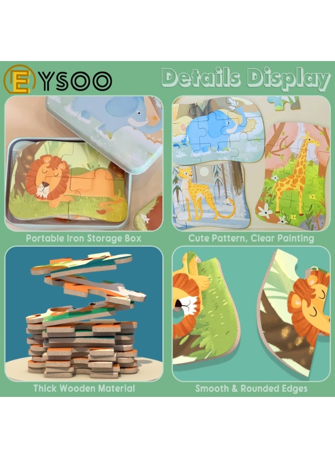  إيسو ألغاز الصور المقطوعة من EYSOO، أحجيات خشبية 5 في 1 للأطفال، 39 قطعة، ألغاز سفر محمولة للأطفال من سن 3 إلى 5 سنوات - Image 5