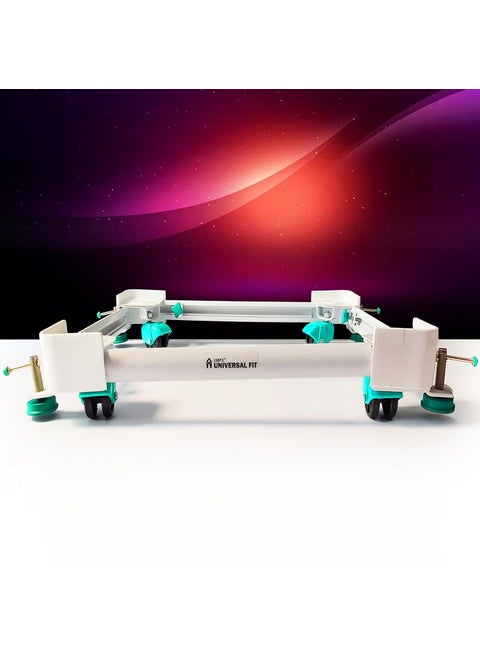LSRPS Universal Fit Adjustable Metal Trolley Stand with Washing Machine Feet Pads 25 Larger Absorbs Vibration Suitable for Samsung Whirlpool lg Washing Machine Stand 8kg AbvFridge Stand Trolley