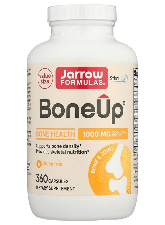 Jarrow Formulas BoneUp - 360 Capsules - Micronutrient Formula for Bone Health - Includes Natural Sources of Vitamin D3 , Vitamin K2 ( as MK-7 ) & Calcium - 180 Servings Packaging may vary - Image 1