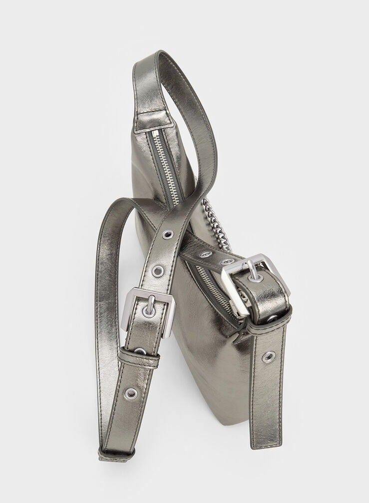 Charles & Keith Atwood Chain Crinkle Hobo Bag - Image 4