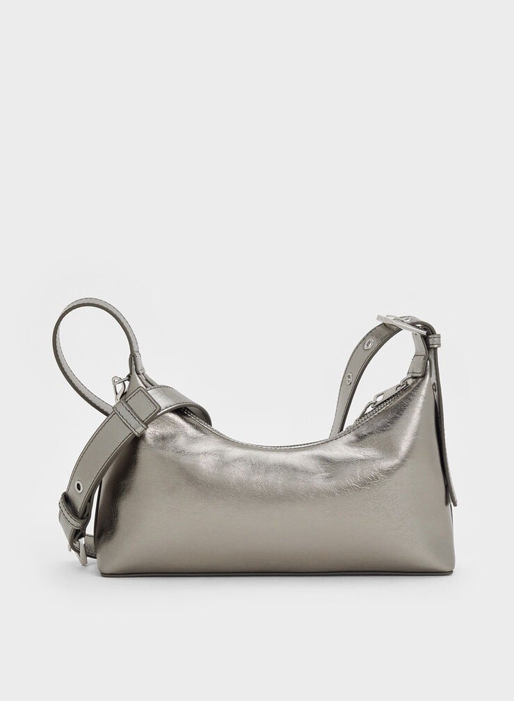 Charles & Keith Atwood Chain Crinkle Hobo Bag - Image 3