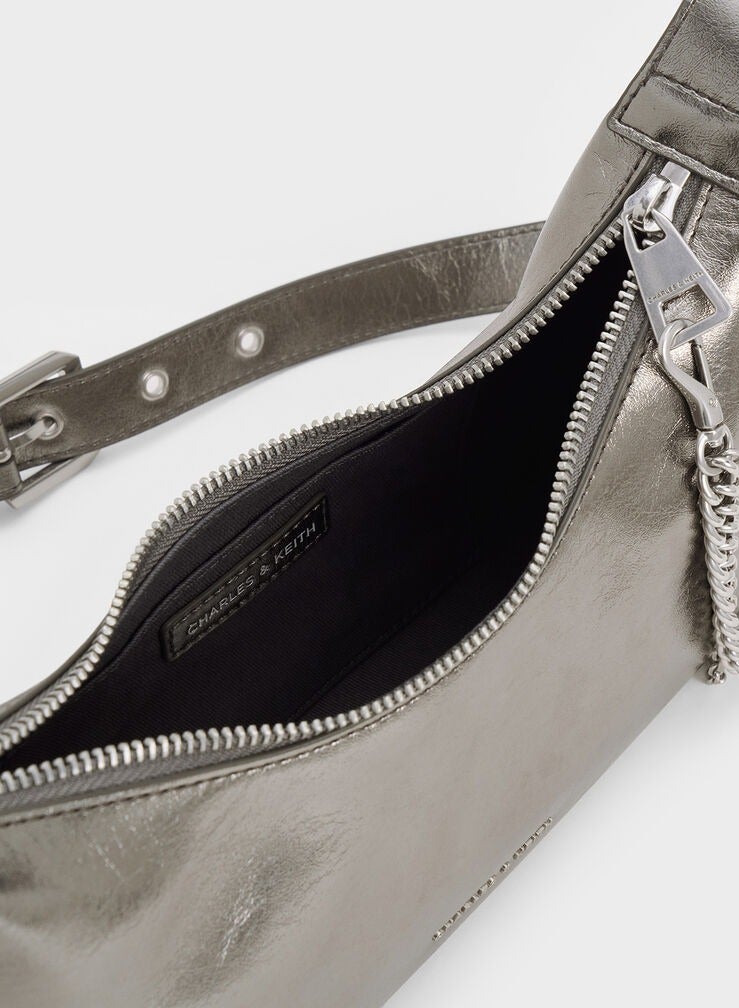 Charles & Keith Atwood Chain Crinkle Hobo Bag - Image 5