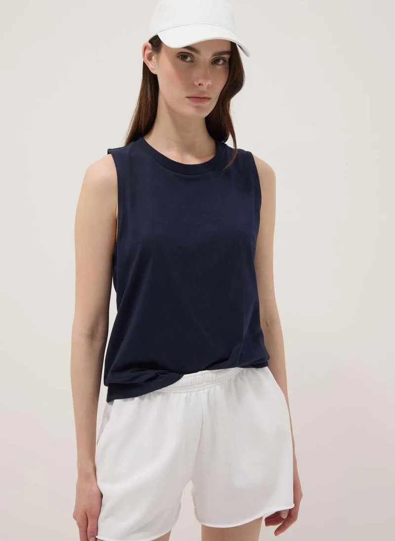 Ovs OVS Blue Pure Cotton Tank Top