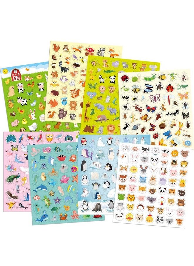 Fancy Land Animal Stickers For Kids Assortment Set 800 Count 16 Sheets 8 Themes Collection For Children Craft Party Favors  - Image 2