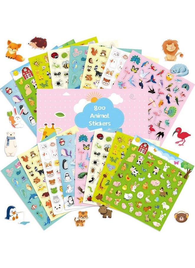 Fancy Land Animal Stickers For Kids Assortment Set 800 Count 16 Sheets 8 Themes Collection For Children Craft Party Favors  - Image 4