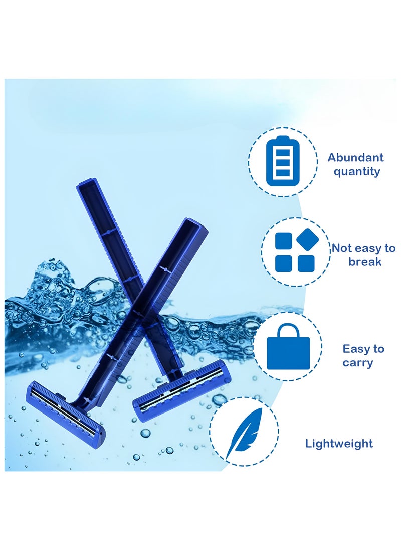 VENDIX - Double Edge Razor- 105-Piece Set, Sharp Stainless Steel, Precision Shaving for Men & Women, Full Body Smooth Shave BLUE - Image 1