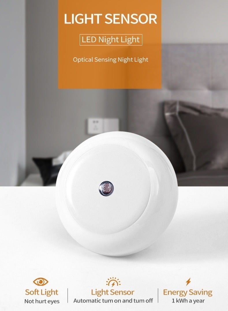 2-Pack LED Night Light Plug into wall with Dusk to Dawn Sensor (amber)  - Auto On/Off, Energy Saving Warm White Lamp for Kids, Adults, Hallways, Stairway, Kitchen, Bathroom, Bedroom - Image 5