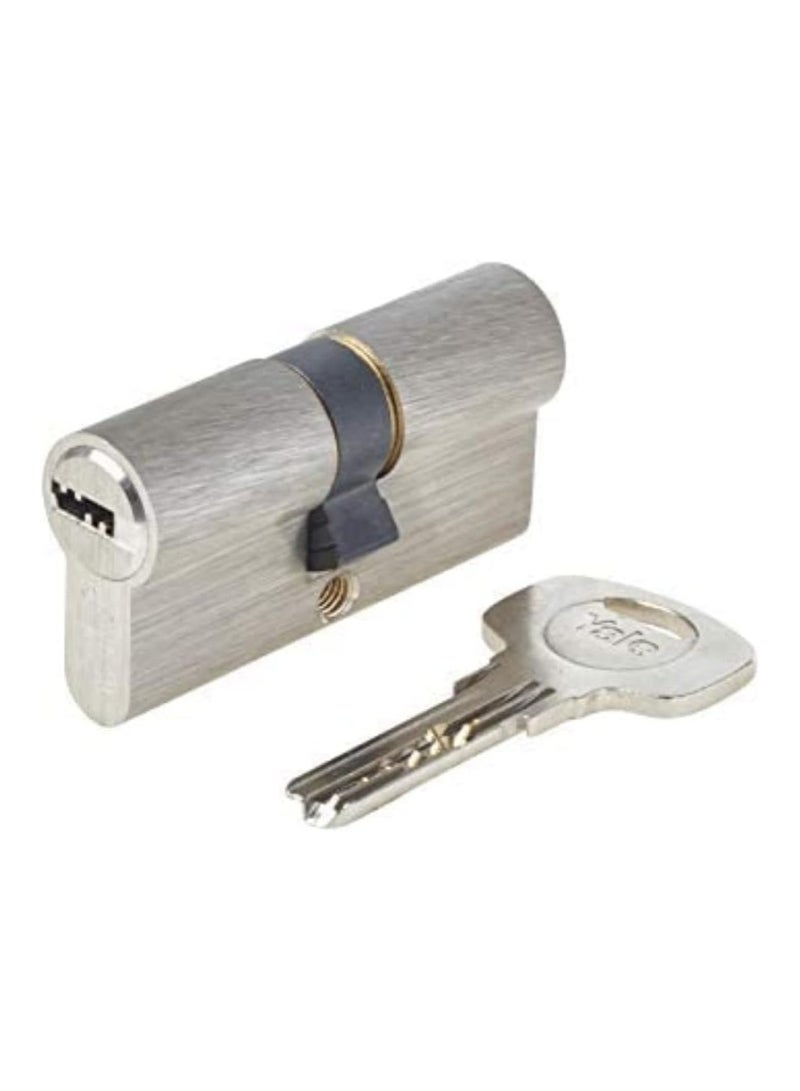 Yale 1000 Series Double Euro Cylinder 60mm Satin Nickel 6 Pin Dimple Key, Medium Security, 10-1002-3030-00-22-11  - Image 1