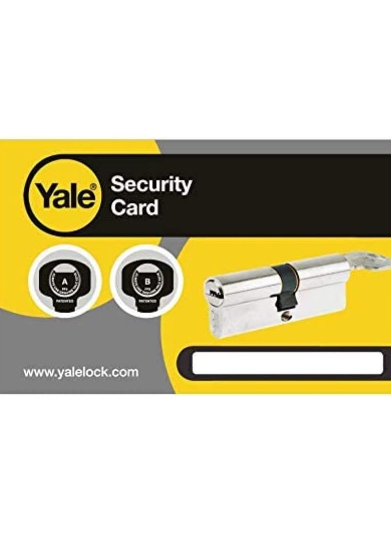 Yale 1000 Series Double Euro Cylinder 60mm Satin Nickel 6 Pin Dimple Key, Medium Security, 10-1002-3030-00-22-11  - Image 2