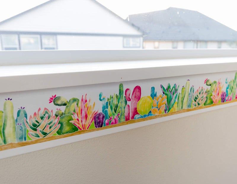 Youngever 52.5 ft Straight Border Trim, Bulletin Board Borders, Cactus Design - Image 4