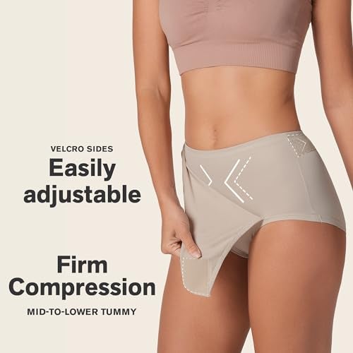 Leonisa Postpartum Tummy Control Belly Band Underwear Postpartum Panties Beige - Image 2