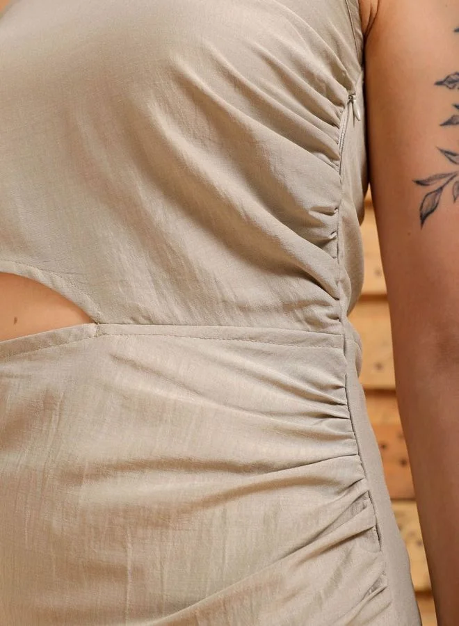 Freehand  Women Regular Fit Solid One Shoulder Sleeveless One Shoulder Dress for Women | Best Price UAE