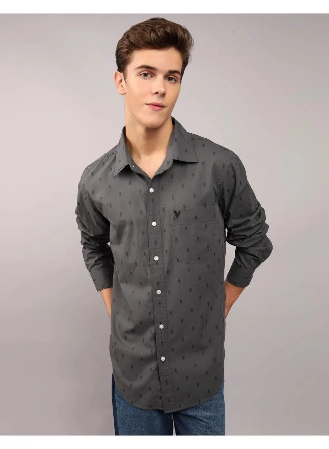 امريكان ايجل Slim Fit Everyday Linen-Blend Button Up Shirt