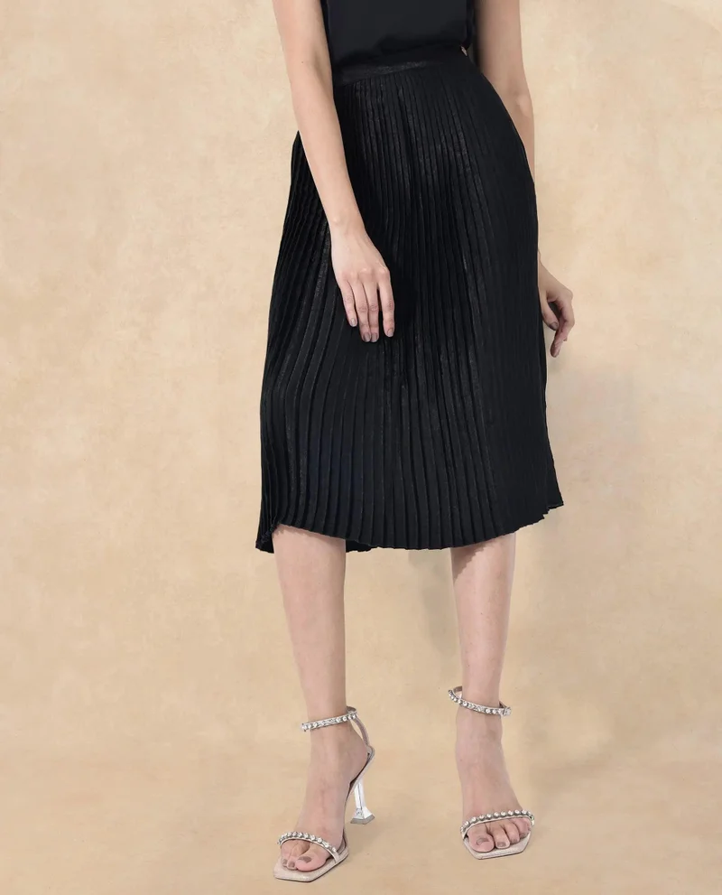 Rareism Women's Pleated Knee Length Skirt