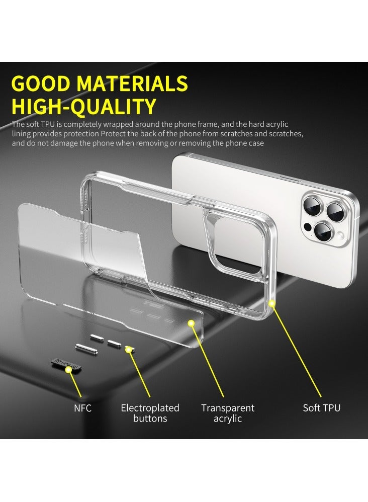 Silicone Protective Clear Cover Corner for IPhone 16 PRO MAX Ultra-Hybrid Crystal Clear Back Case Cover for |Shockproof Design | Camera Protection Bump | Hard Clear Back | Bumper Case (Pc & TPU |Transparent) NON YELLOW - Image 3
