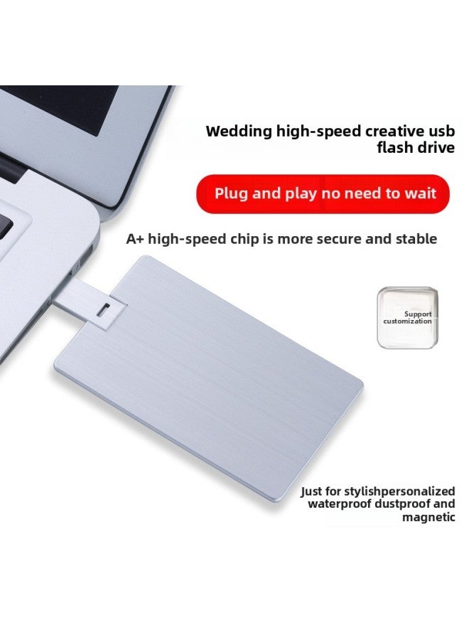 Metal Card USB Flash Drive Large Capacity High Speed USB Flash Drive Corporate Gift USB Flash Drive Pattern LOGO Printing USB Flash Drive Customization-Capacity:256GB - Image 4