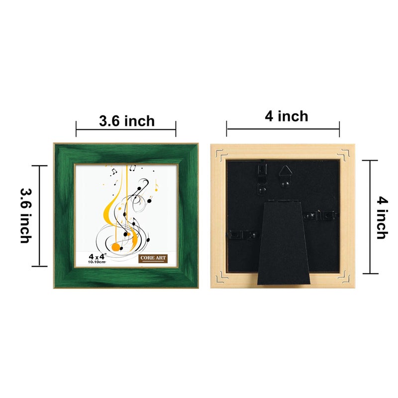 CORE ART 4x4 Picture Frame Green Square Photo Frame  Colorful Frame with HD Plexiglass  Wall or Tabletop Display - Image 5