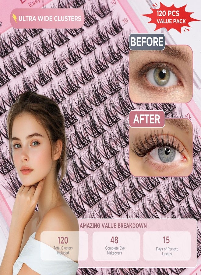 Dorisue Wispy Lash Clusters Pre Glued Natural Self Adhesive Individual Eyelashes No Glue Needed 2 Styles False Lashes DIY Extension Kit with Tweezers and Backup Glue - Image 2
