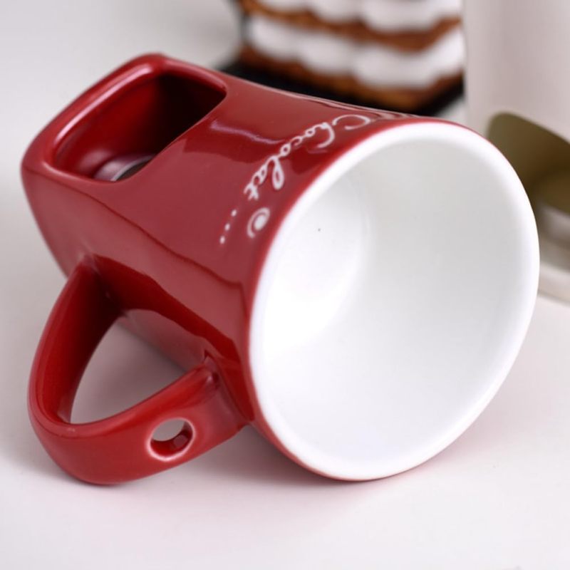 Chocolate Cheese Milk Making Set, Butter Melted Cooking Ceramic Cup, Cheese Cheese Fondue Cup (includes fork and candlestick) - Image 5