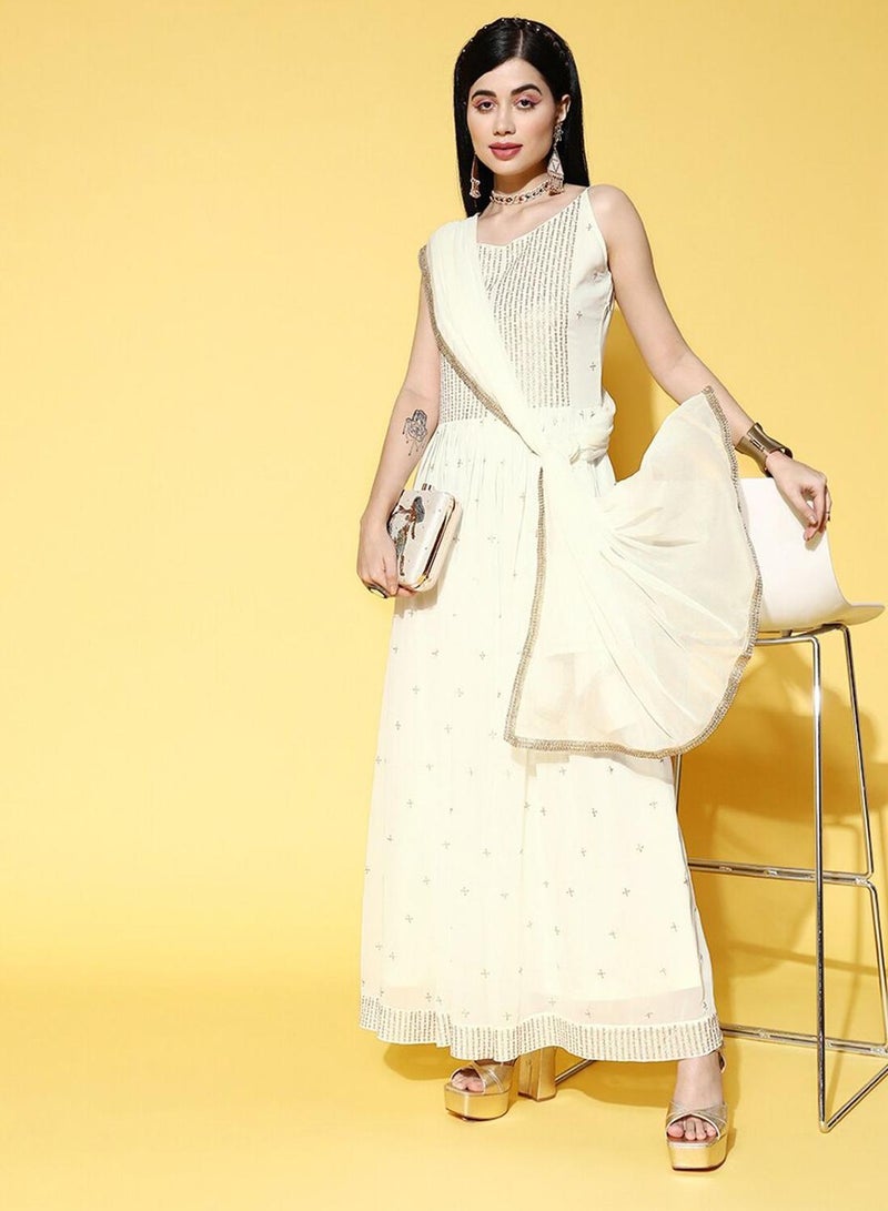 ISHIN Embroidered Empire Dress  - Image 5